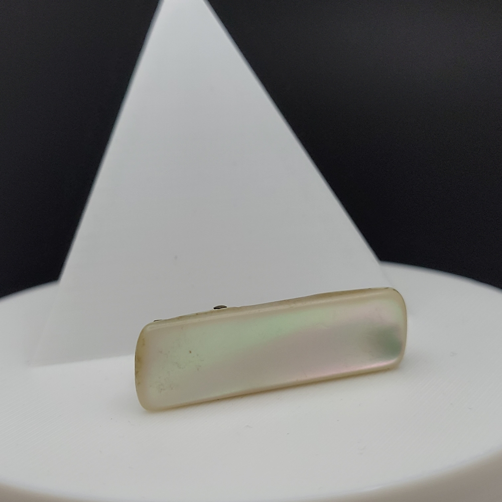 Vintage Mother of Pearl Tie Brass Clip, 1940s–60s